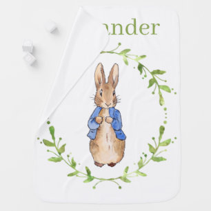 Personalize Peter the rabbit with name Baby Blanket