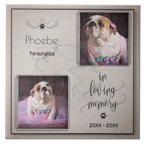 Personalize Phoebe Memories Pet Memorial  Ceramic Tile