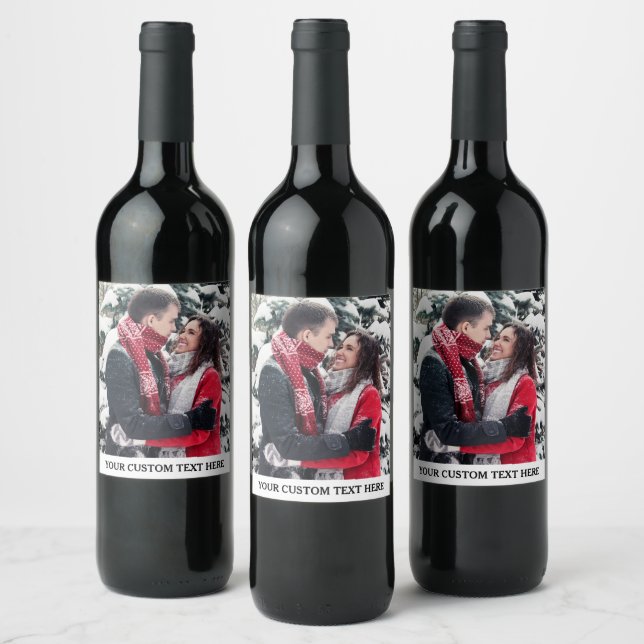 Personalize photo and text wine label (Bottles)