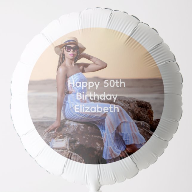 Personalize Photo Birthday His Her  Balloon (Front)