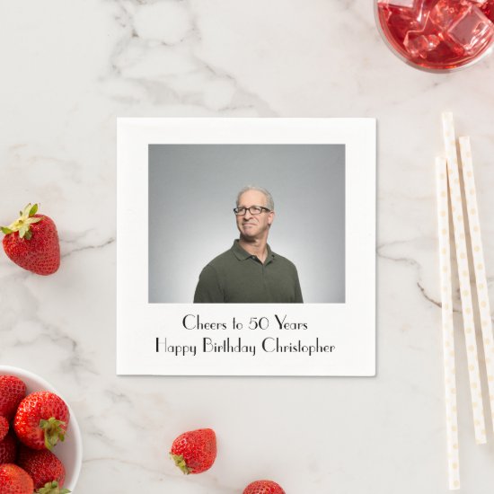 Personalize Photo Birthday Party for Him or Her Napkins