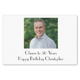 Personalize Photo Birthday Party  Him Her  Tissue Paper