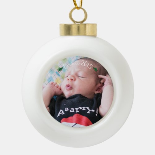 Personalize Photo Ceramic Ball Ornament