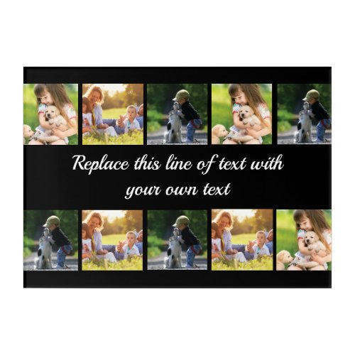Personalize photo collage and text acrylic print
