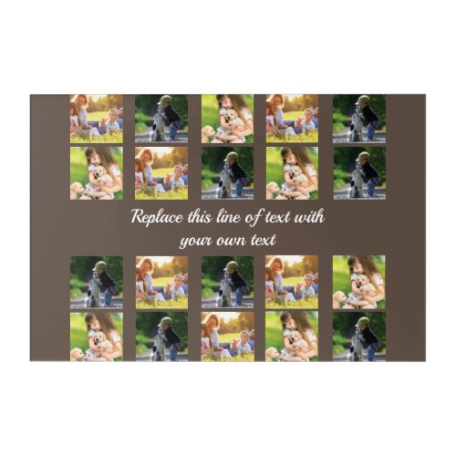 Personalize photo collage and text acrylic print