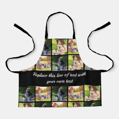 Personalize photo collage and text apron