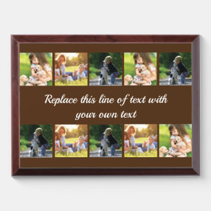Personalize photo collage and text award plaque