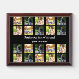 Personalize photo collage and text award plaque