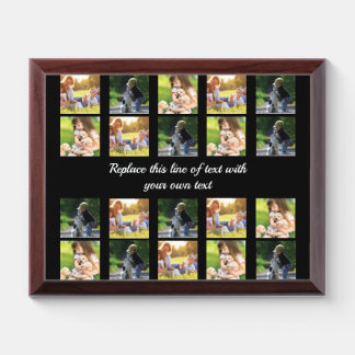 Personalize photo collage and text award plaque