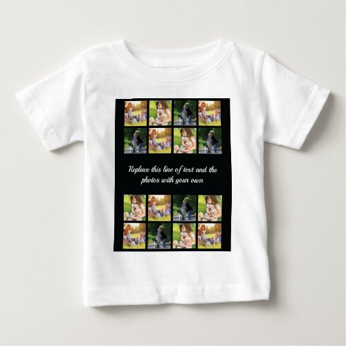 Personalize photo collage and text baby T_Shirt