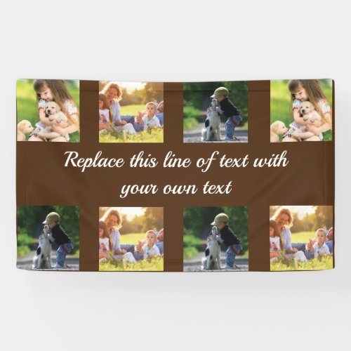Personalize photo collage and text banner