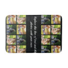 Personalize photo collage and text bath mat