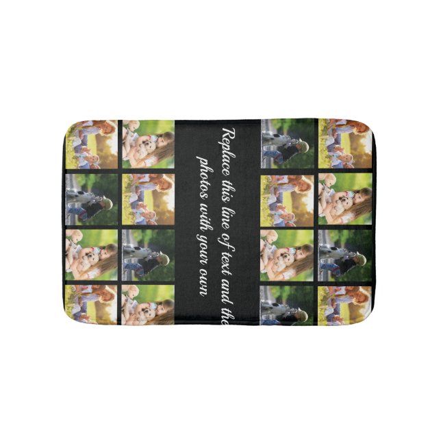 Personalize photo collage and text bath mat (Front)