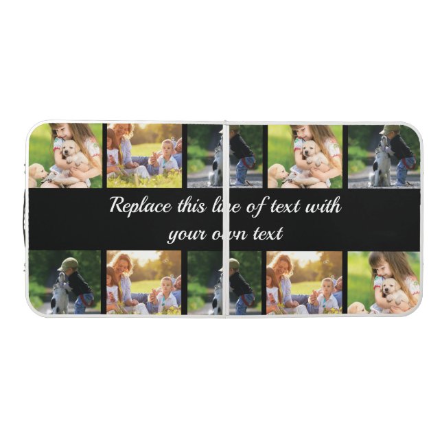 Personalize photo collage and text beer pong table (Top)
