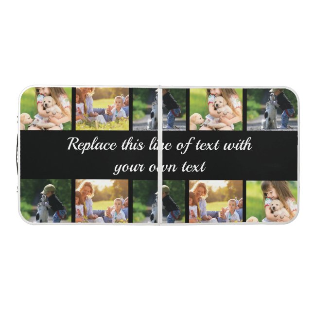 Personalize photo collage and text beer pong table (Top)