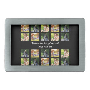 Personalize photo collage and text belt buckle