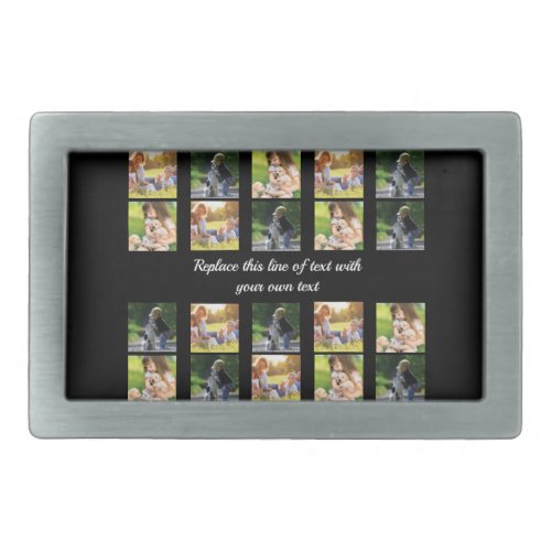 Personalize photo collage and text belt buckle