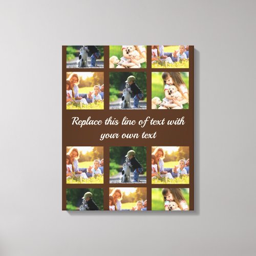 Personalize photo collage and text canvas print