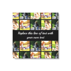 Personalize photo collage and text canvas print