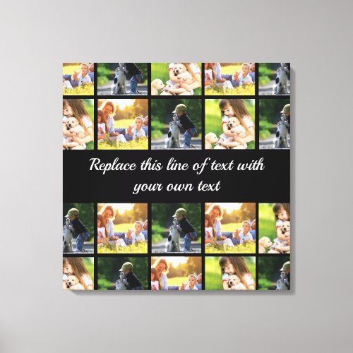 Personalize photo collage and text canvas print