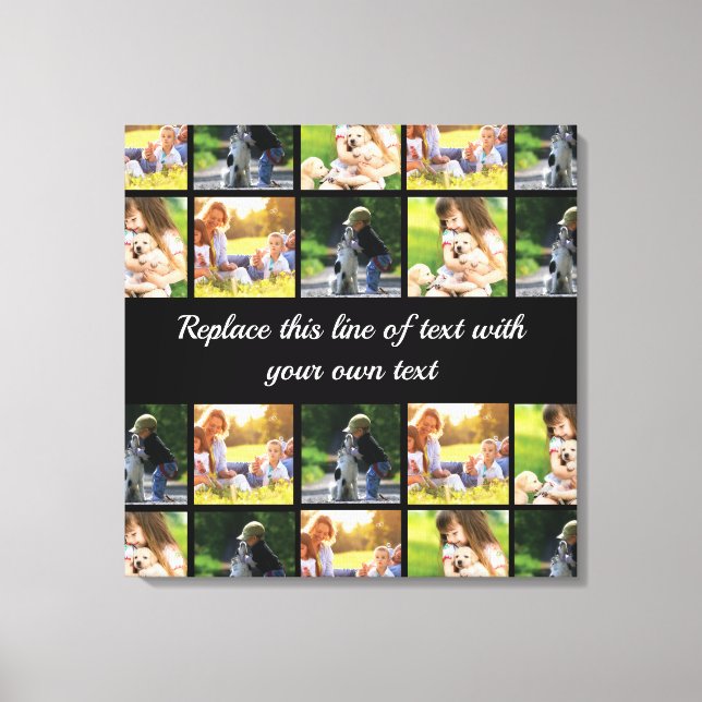Personalize photo collage and text canvas print (Front)