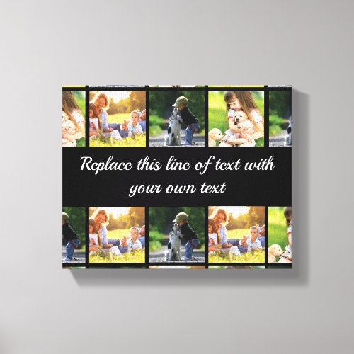 Personalize photo collage and text canvas print