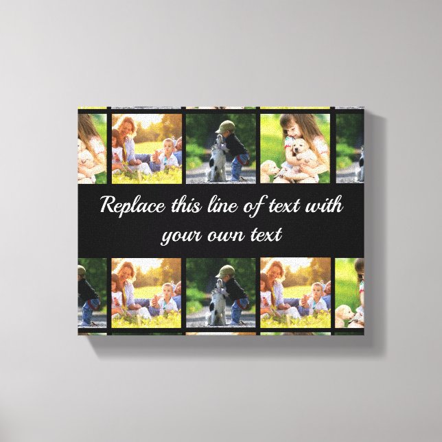 Personalize photo collage and text canvas print (Front)