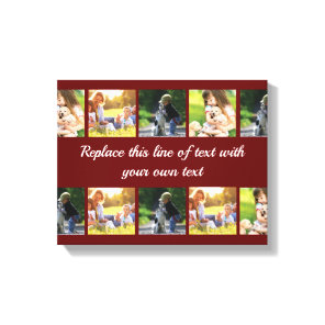 Personalize photo collage and text canvas print