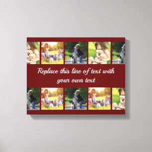 Personalize photo collage and text canvas print