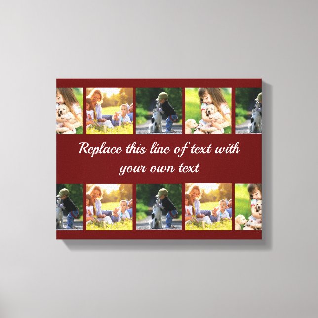 Personalize photo collage and text canvas print (Front)