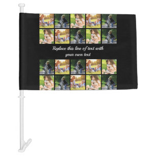 Personalize photo collage and text car flag