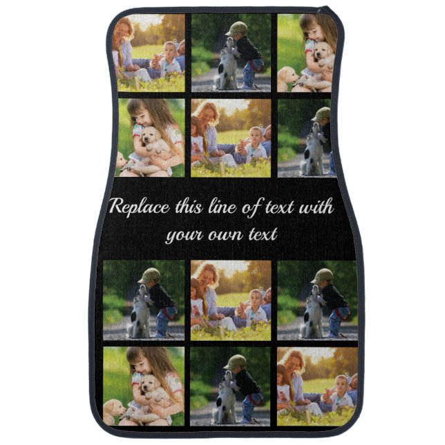 Personalize photo collage and text car floor mat (Front)