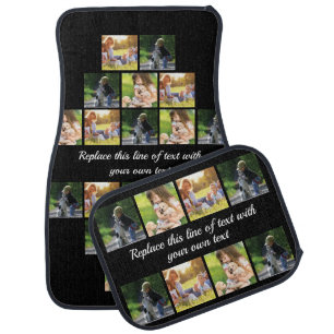Personalize photo collage and text car floor mat