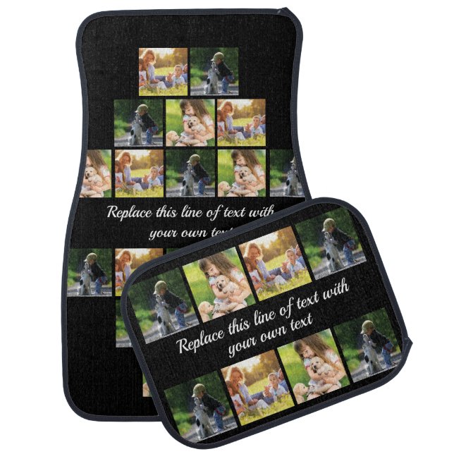 Personalize photo collage and text car floor mat (Set)