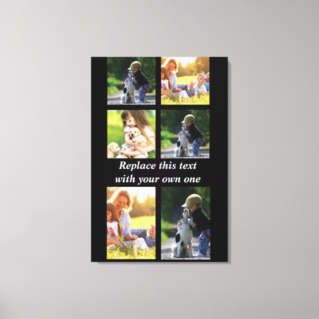 Personalize photo collage and text Case-Mate iPhon Canvas Print (Front)
