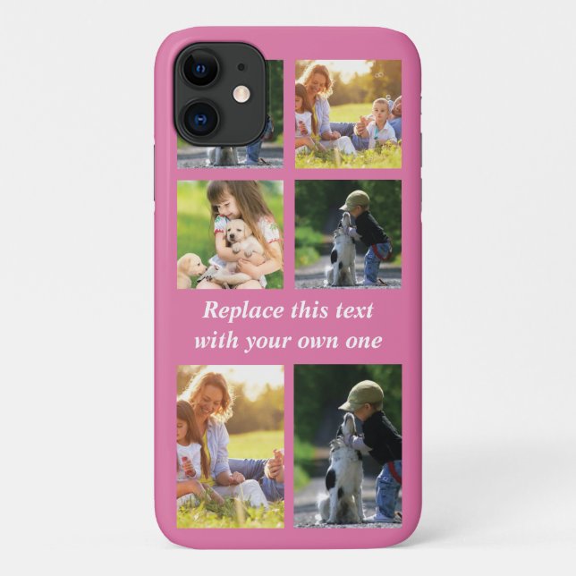 Personalize photo collage and text Case-Mate iPhon iPhone Case (Back)