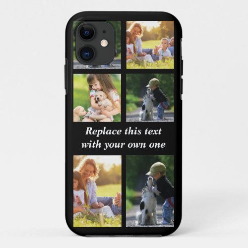 Personalize photo collage and text iPhone 11 case
