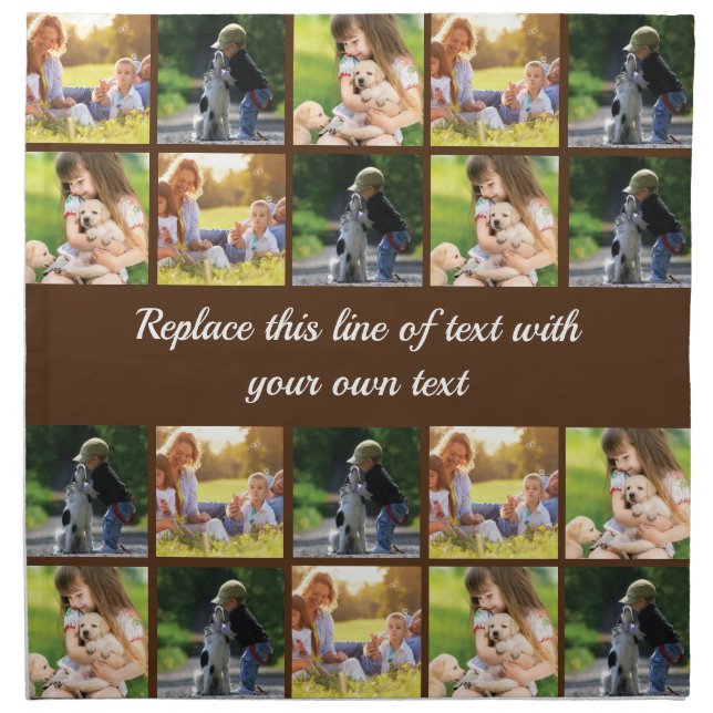 Personalize photo collage and text cloth napkin (Front)