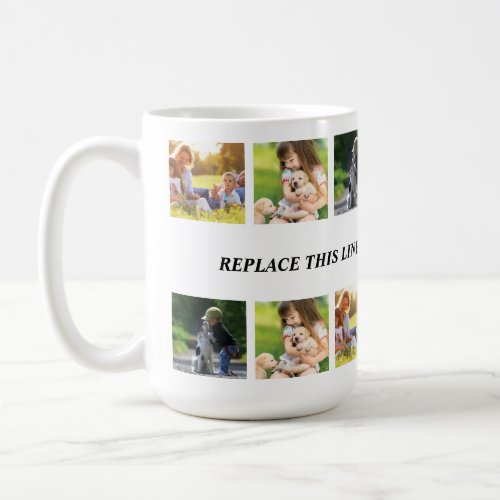Personalize photo collage and text coffee mug