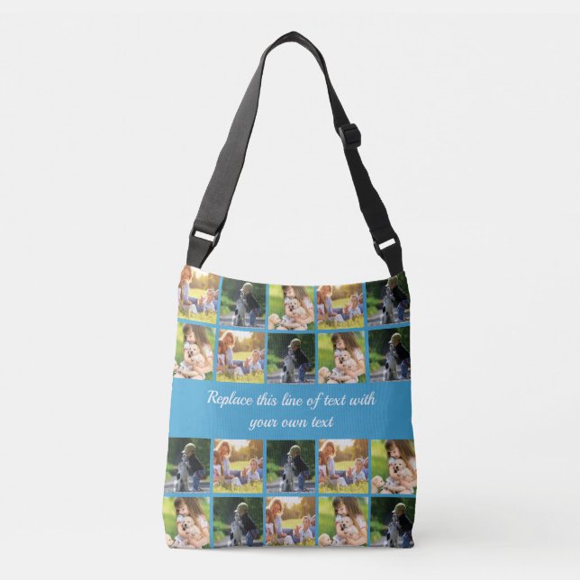 Personalize photo collage and text crossbody bag (Front)