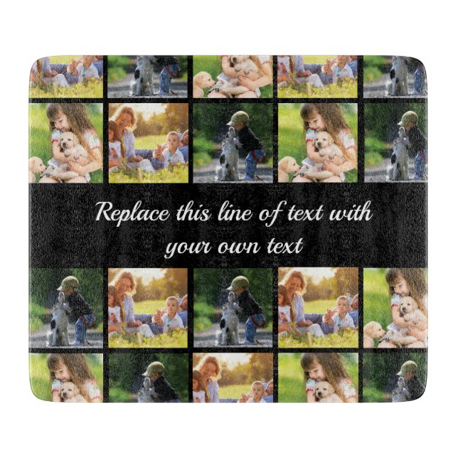 Personalize photo collage and text cutting board (Front)