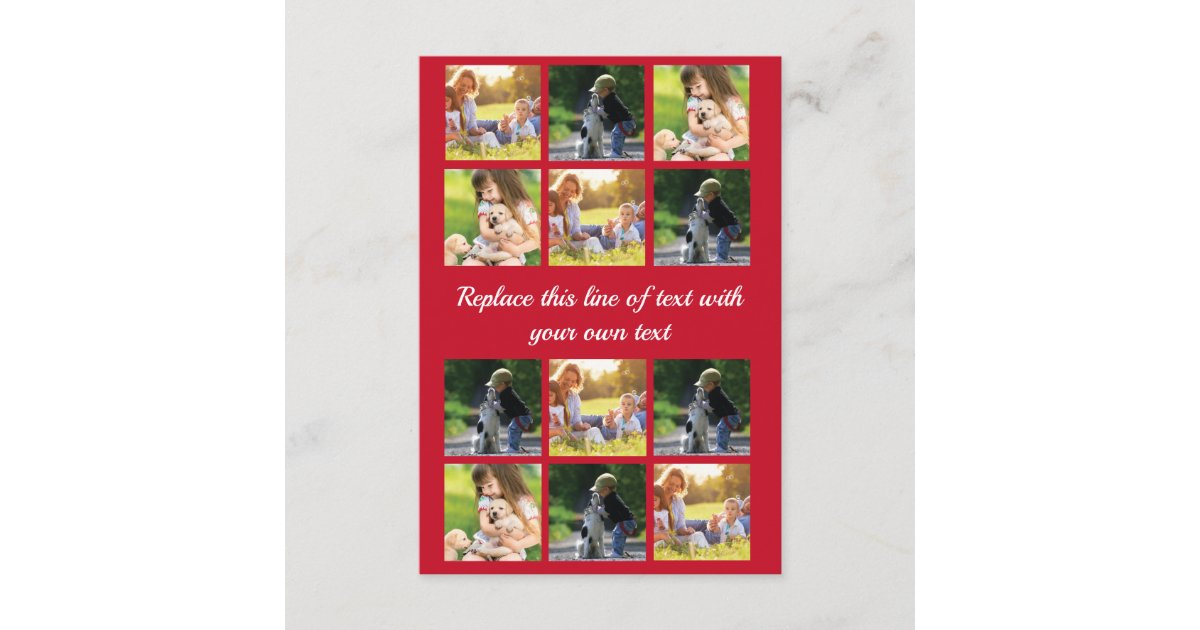 Personalize photo collage and text enclosure card | Zazzle