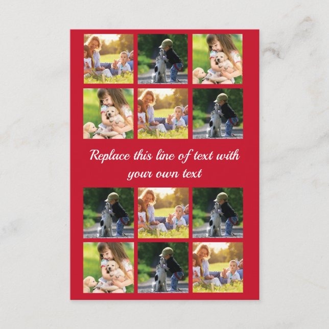 Personalize photo collage and text enclosure card (Front)