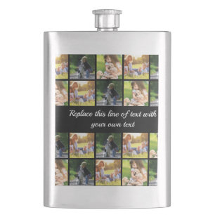 Personalize photo collage and text flask