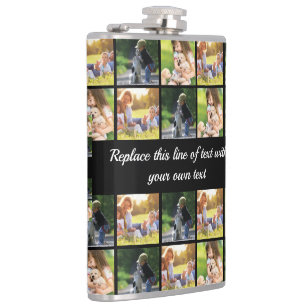 Personalize photo collage and text flask