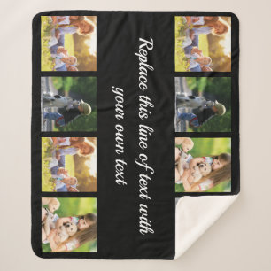 Personalize photo collage and text fleece blanket