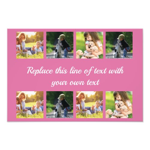 Personalize photo collage and text fleece blanket