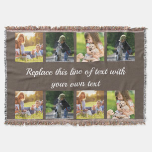 Personalize photo collage and text fleece blanket