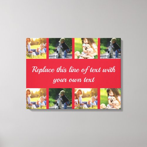 Personalize photo collage and text fleece blanket canvas print