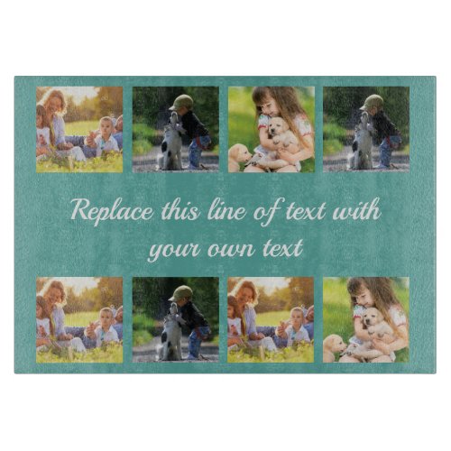 Personalize photo collage and text fleece blanket cutting board